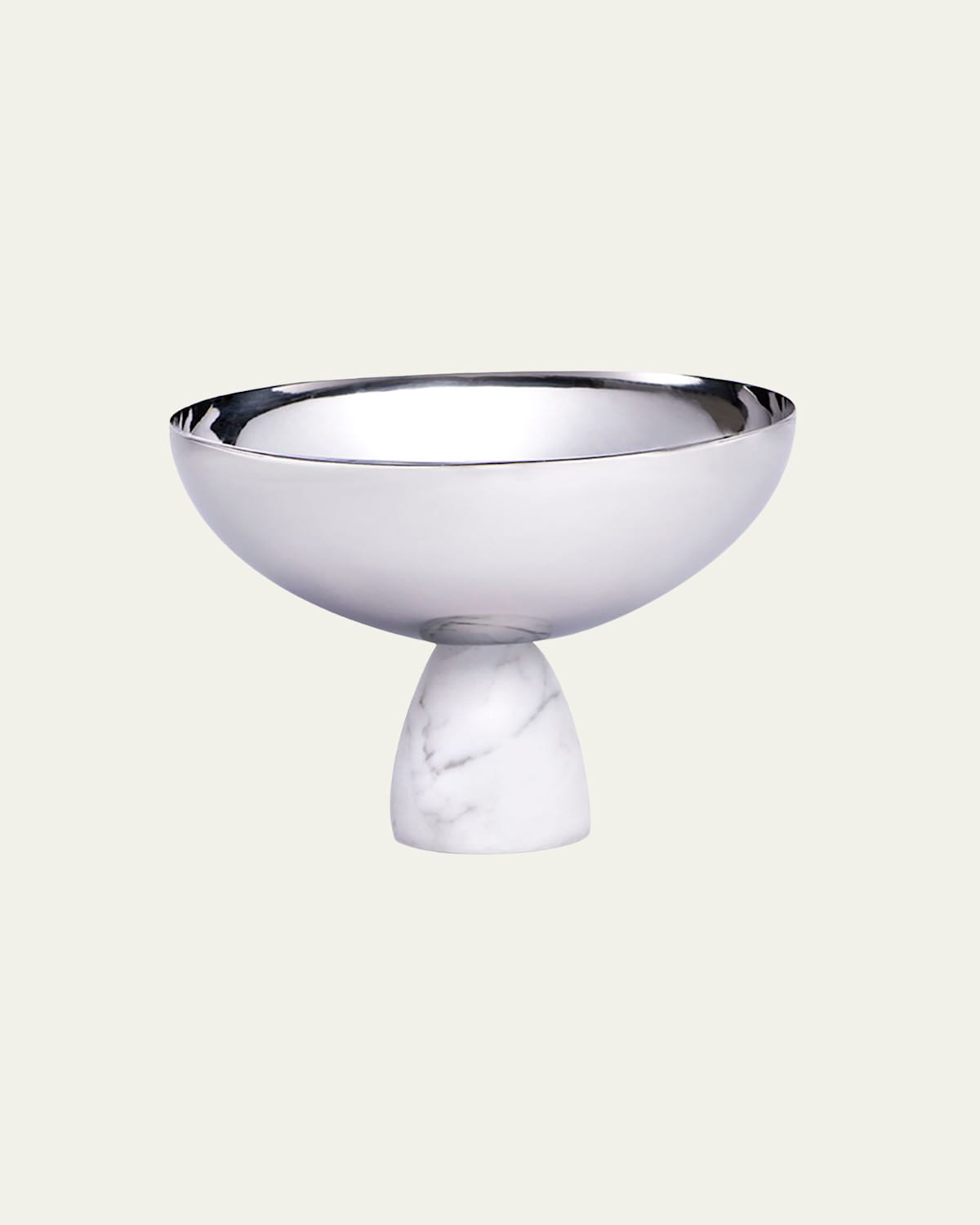 Anna New York Coluna Marble Nut Bowl In Carrara Slvr
