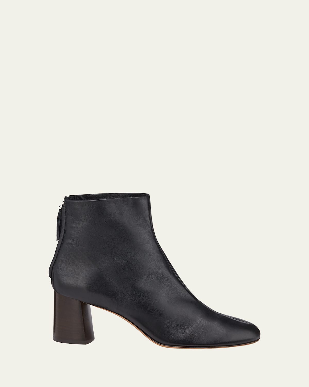 Nadia Soft Leather Block-Heel Booties