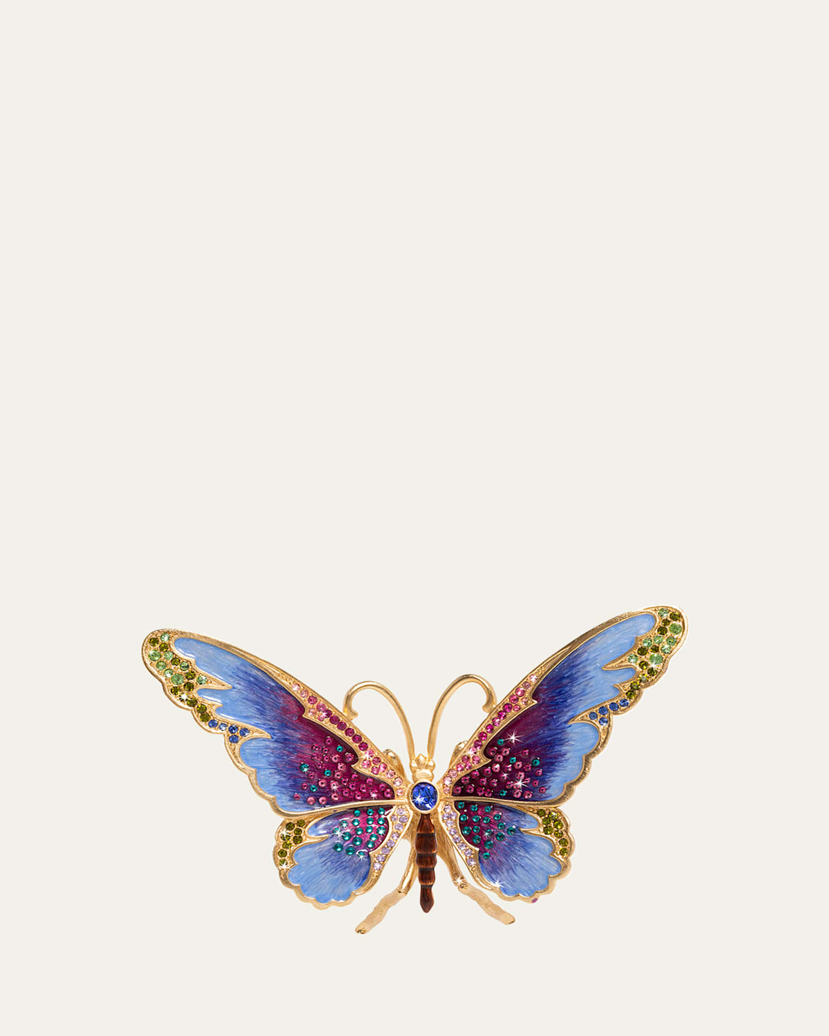 Jay Strongwater Large Butterfly Figurine In Multi