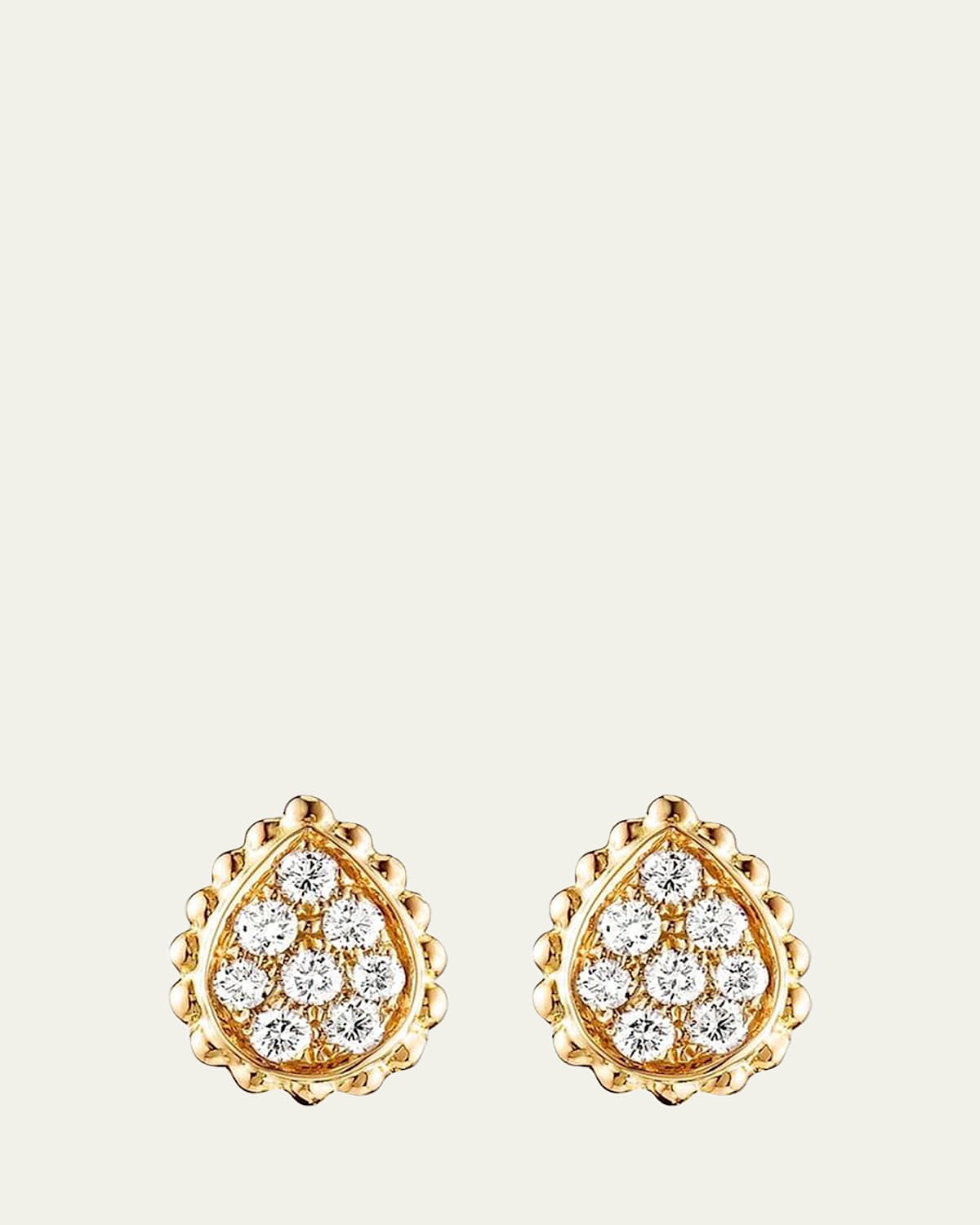 Serpent Boheme Extra Small Diamond Stud Earrings in Yellow Gold