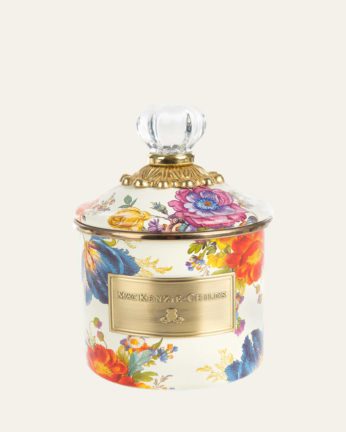 MacKenzie-Childs Flower Market White Demi Canister