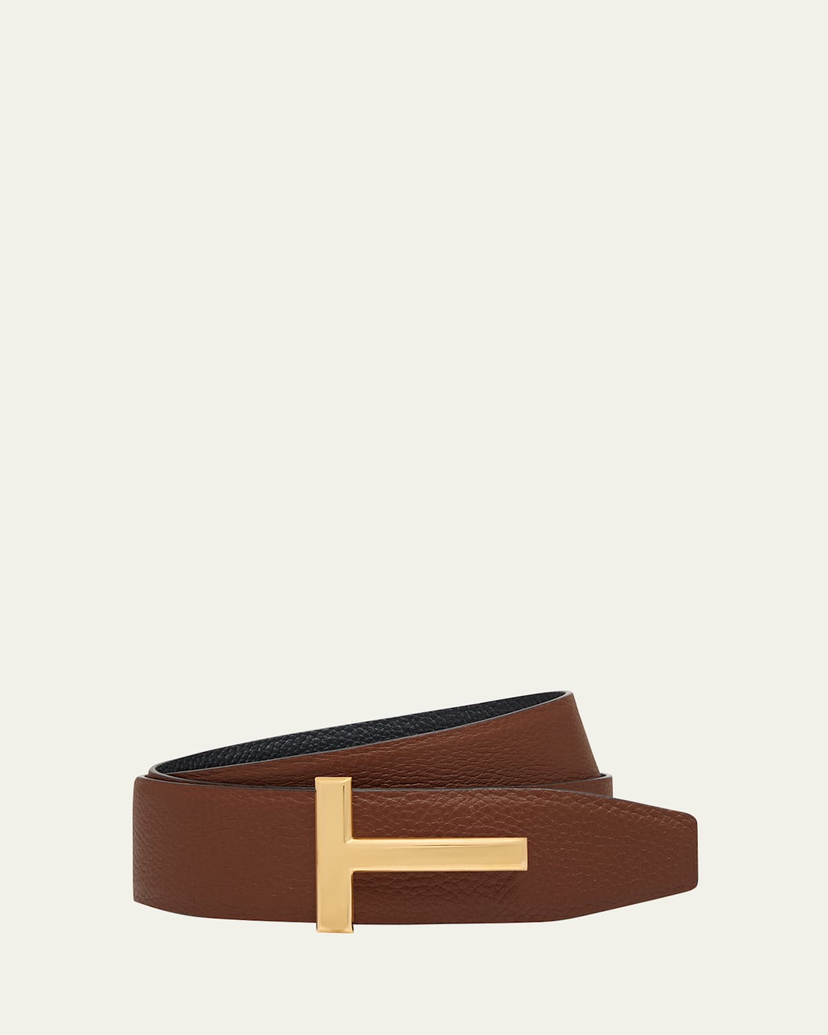 Tom Ford Men's Signature T Leather Belt