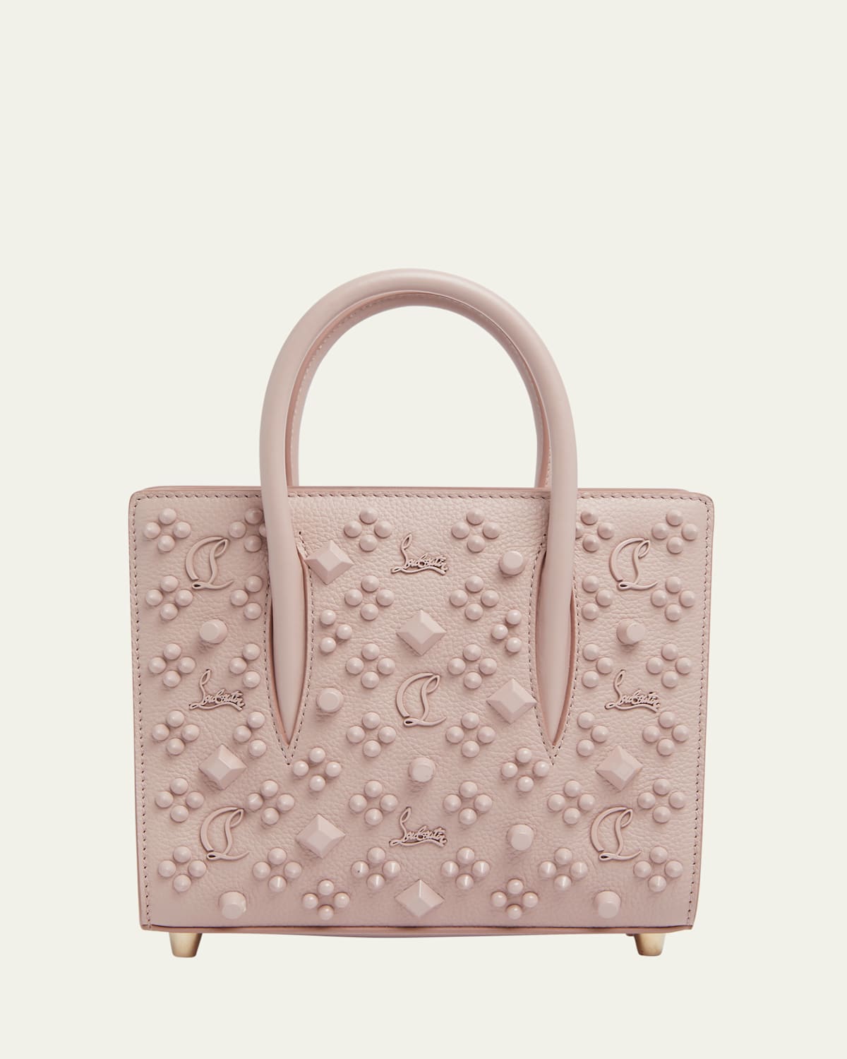 Christian Louboutin Paloma Mini In Leather With Loubinthesky Spikes In Vintage Rose