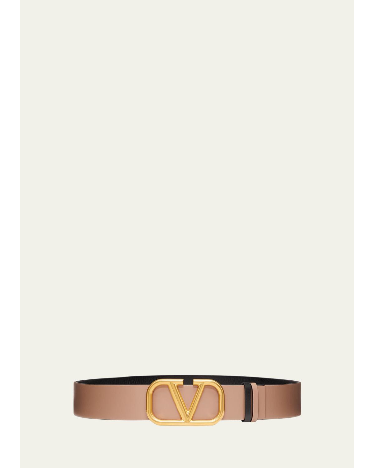 VLogo Leather Belt, 40mm