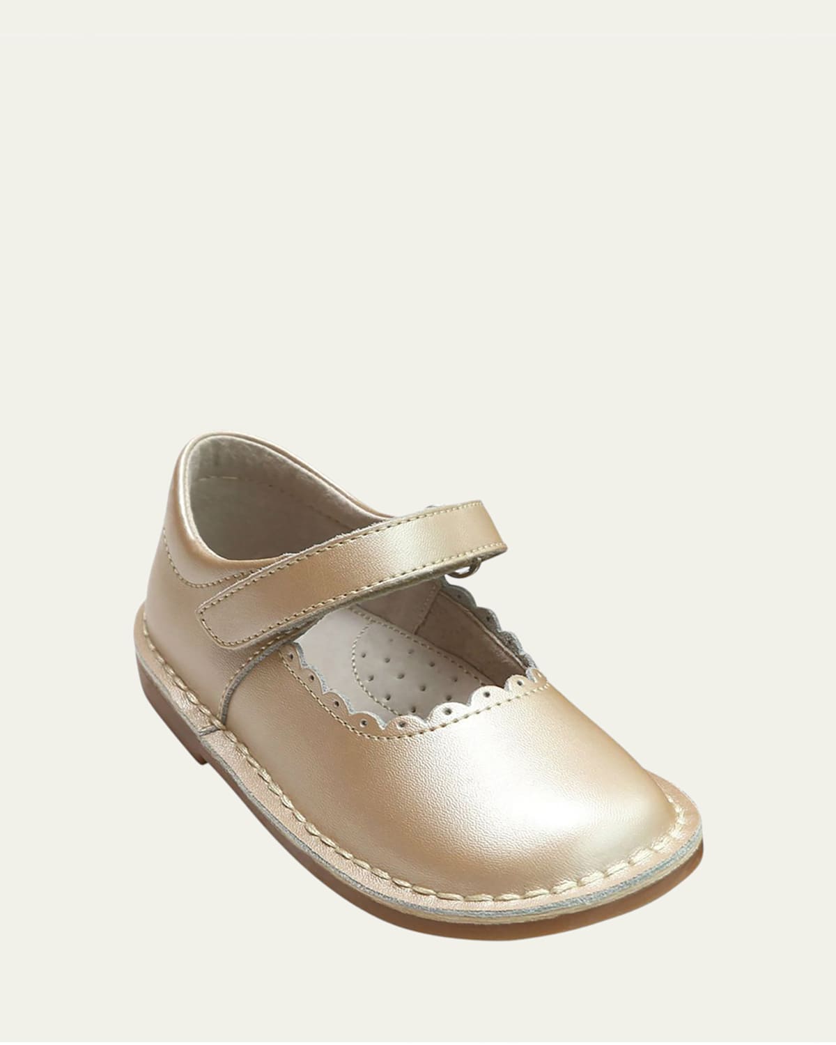 L'amour Shoes Girl's Caitlin Scalloped Mary Jane, Toddler/kids In Champagne