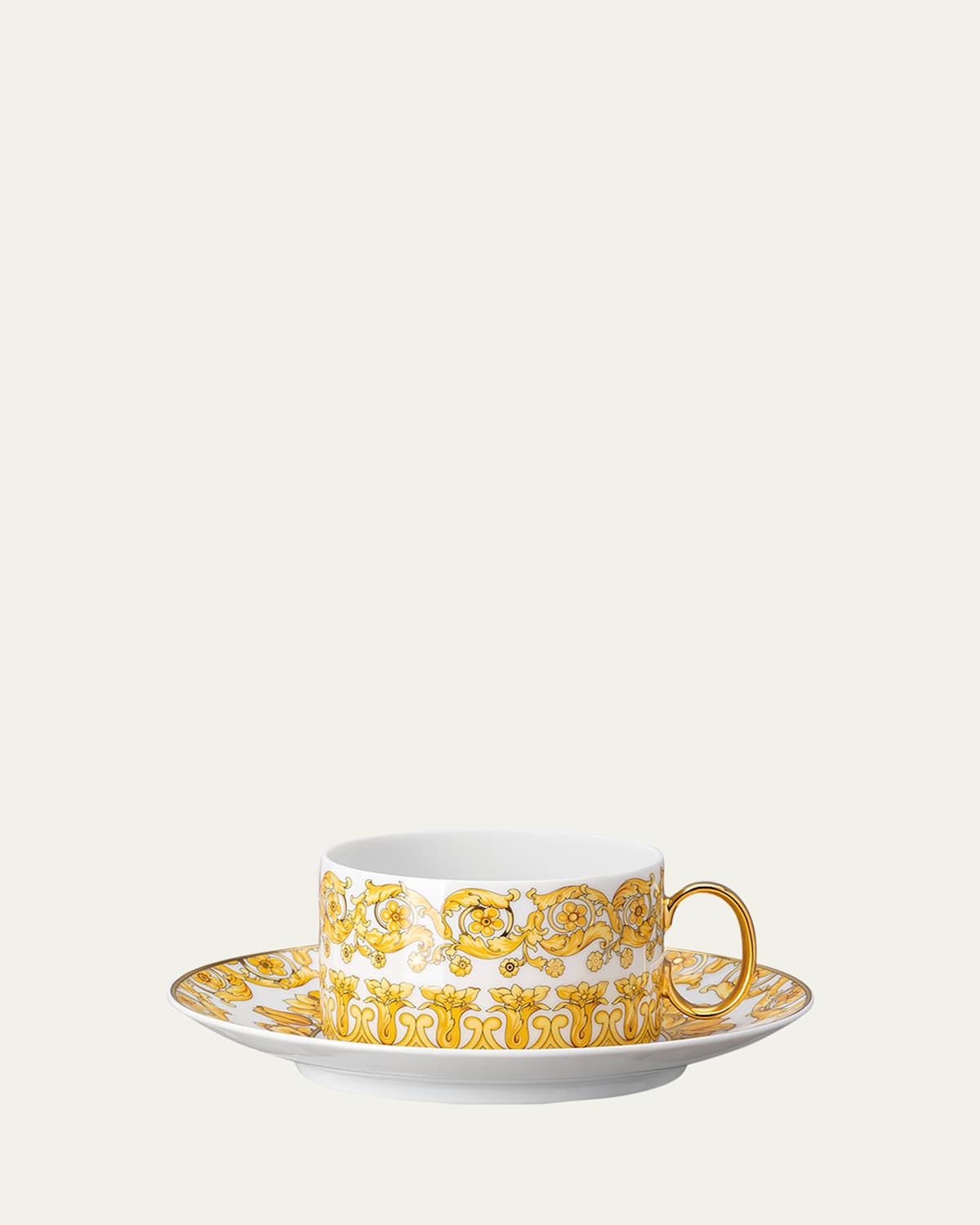 Versace Medusa Rhapsody Tea Cup & Saucer In Gold