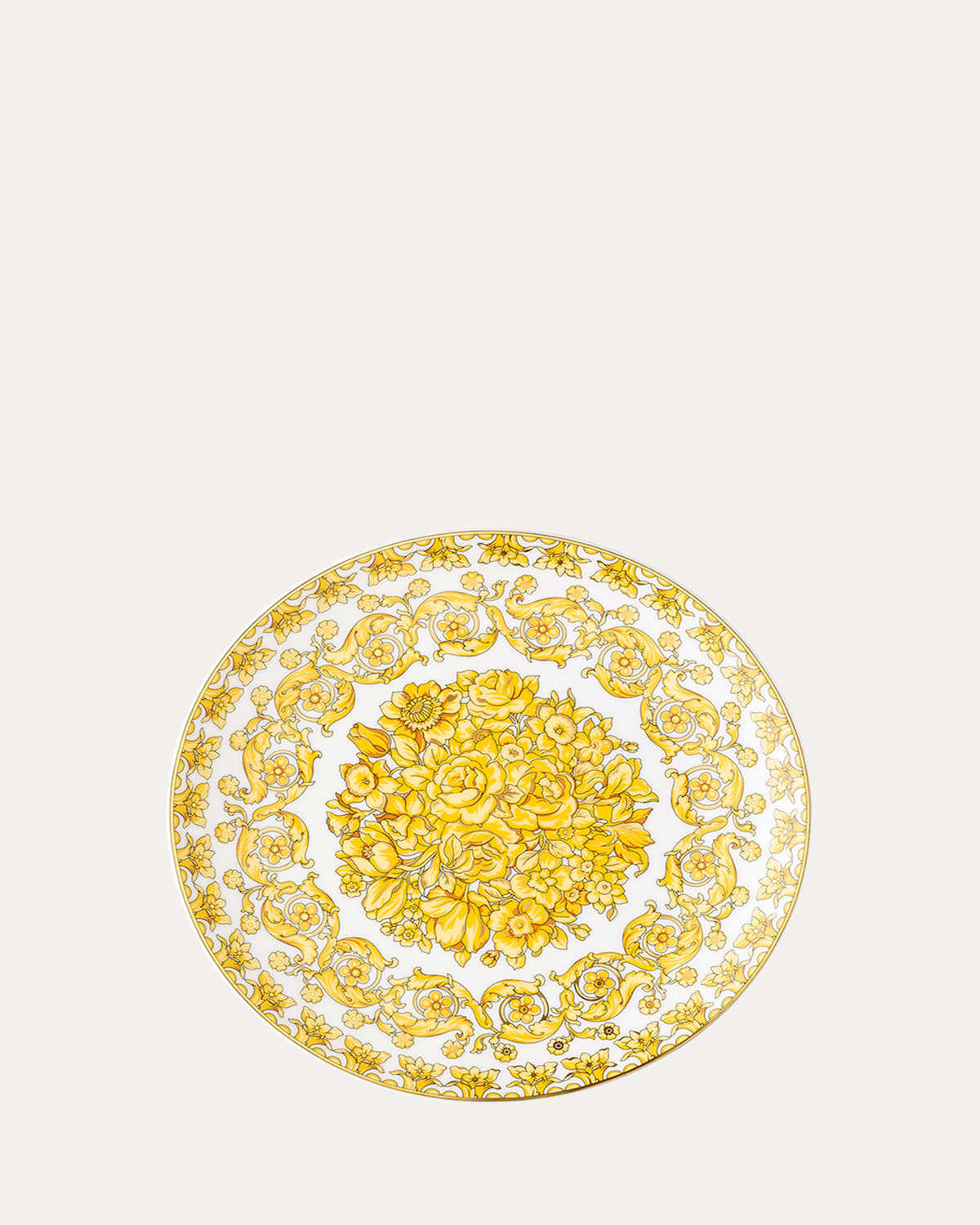 Versace Medusa Rhapsody Porcelain Dinner Plate In Gold