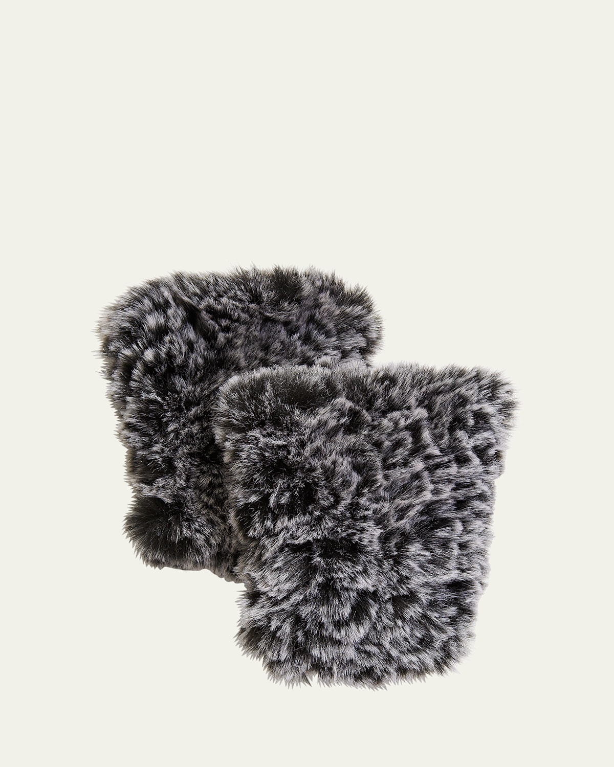 Surell Accessories Faux Fur Knitted Fingerless Mittens