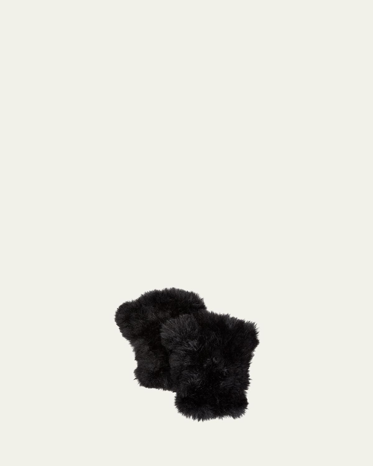 Faux Fur Knitted Fingerless Mittens