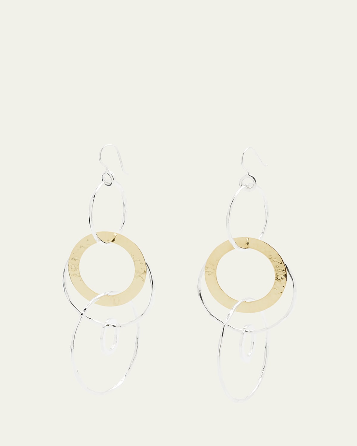 Jumbo Hammered Jet Set Earrings in Chimera