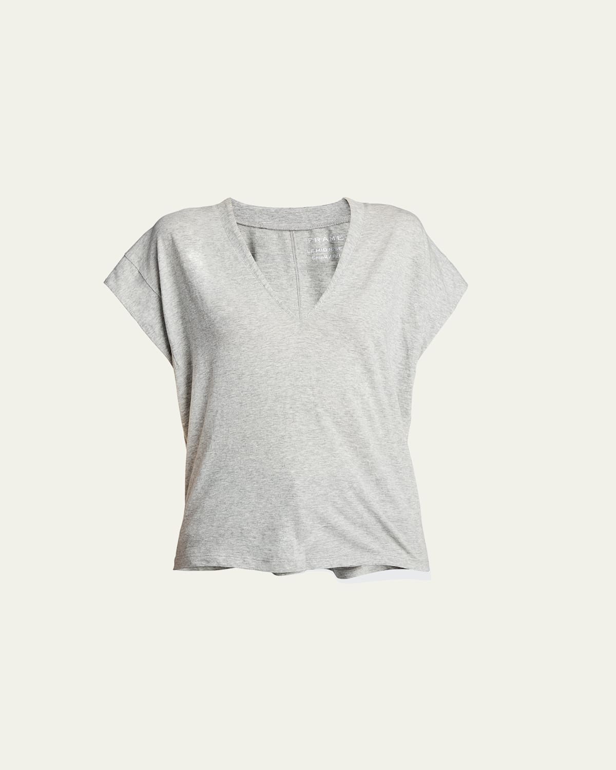 Shop Frame Le Mid Rise V-neck Tee In Gris Heather