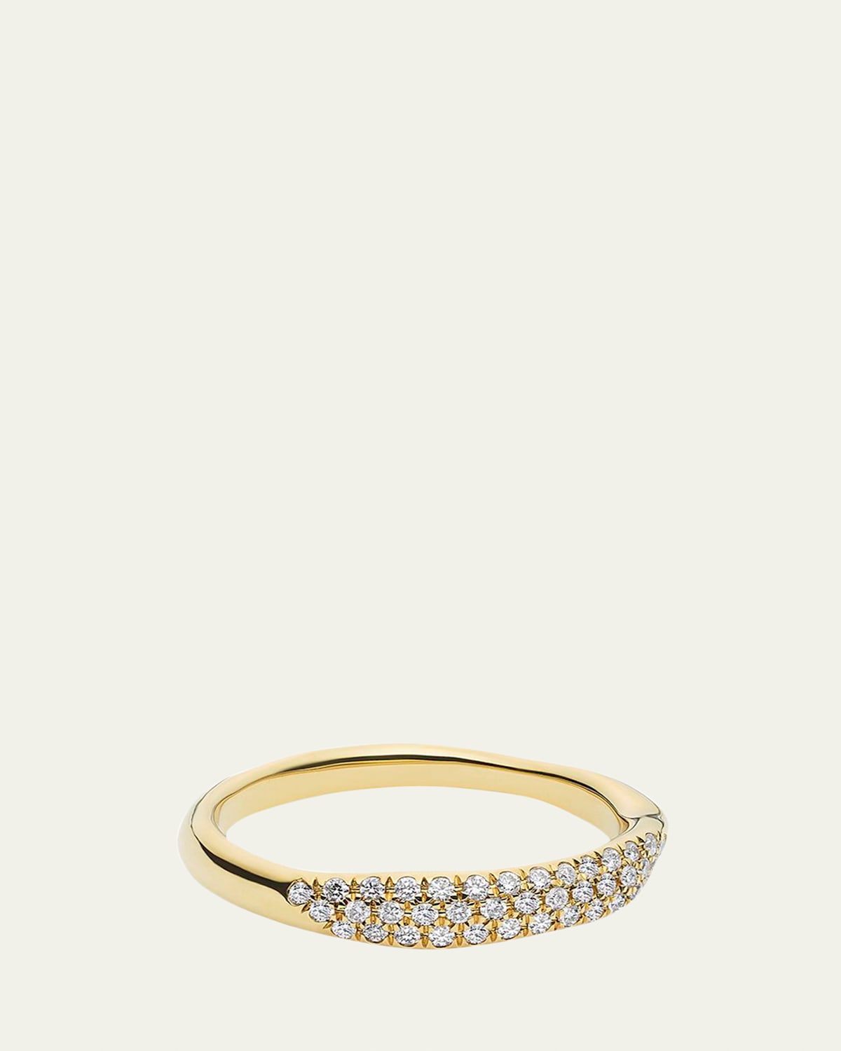 Squiggle Band Ring in 18K Gold with Diamonds