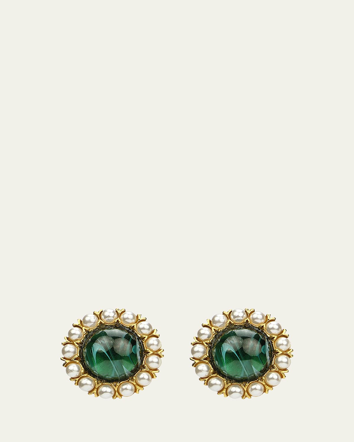 Ben-Amun Cabochon Clip & Pearly Trim Earrings | Thumbnail 4 Ben-Amun Cabochon Clip & Pearly Trim Earrings | Thumbnail 4