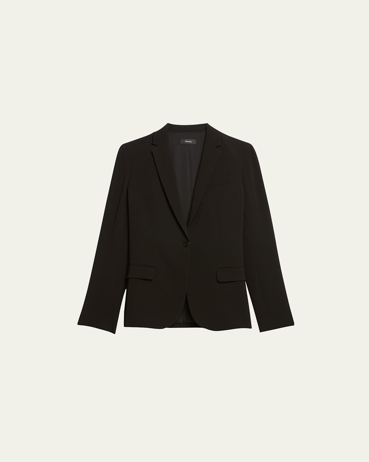 Theory Admiral Crepe One-button Staple Blazer In Pearl Blue
