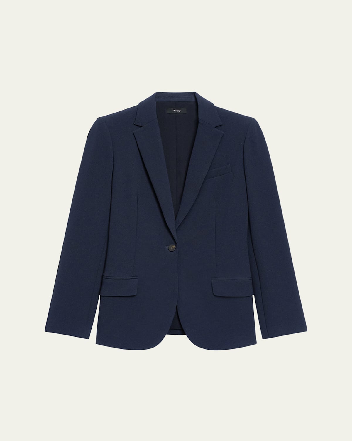 Theory Admiral Crepe One-button Staple Blazer In Blue