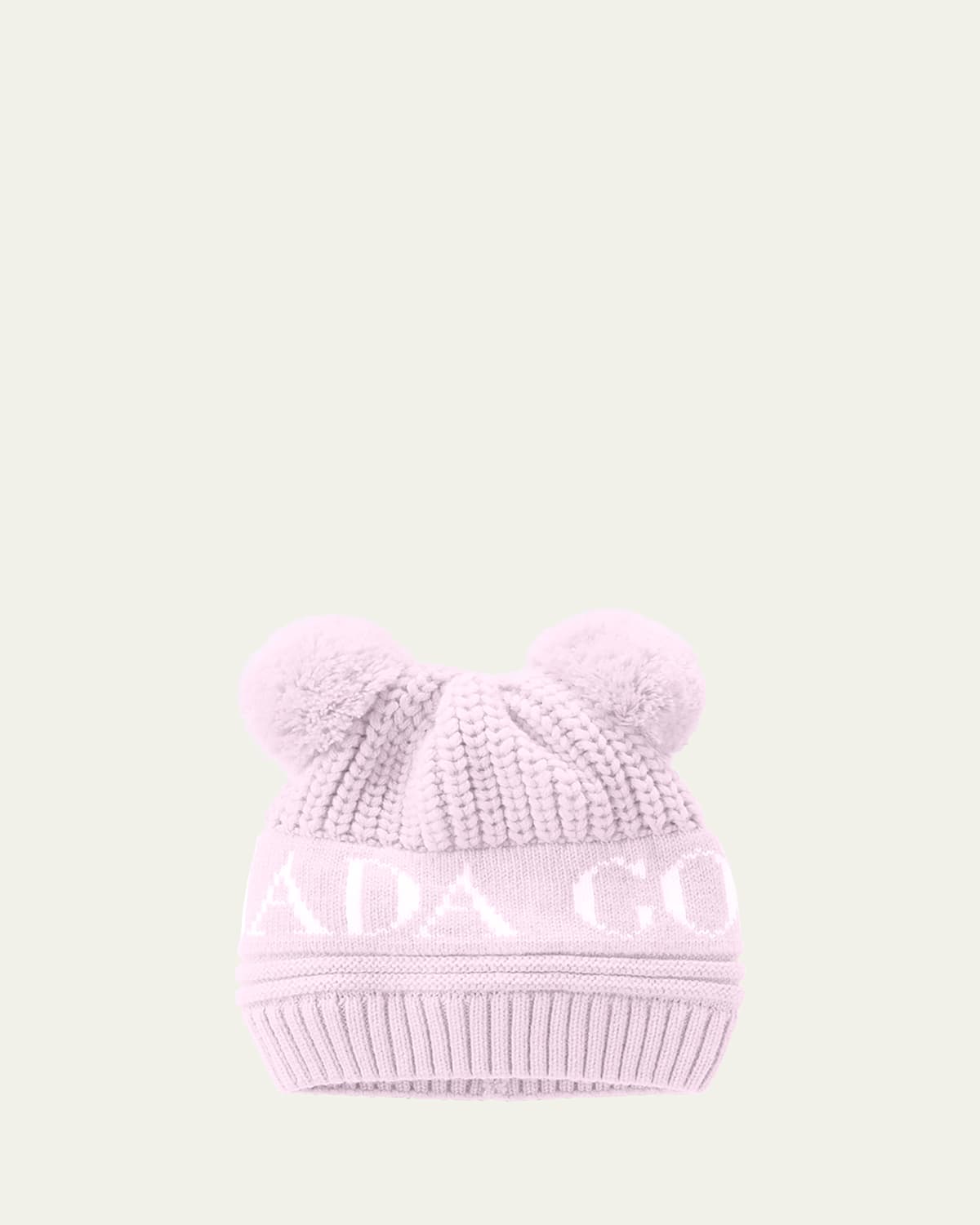 Canada Goose Kid's Double Pompom Beanie Hat, Baby In Pink