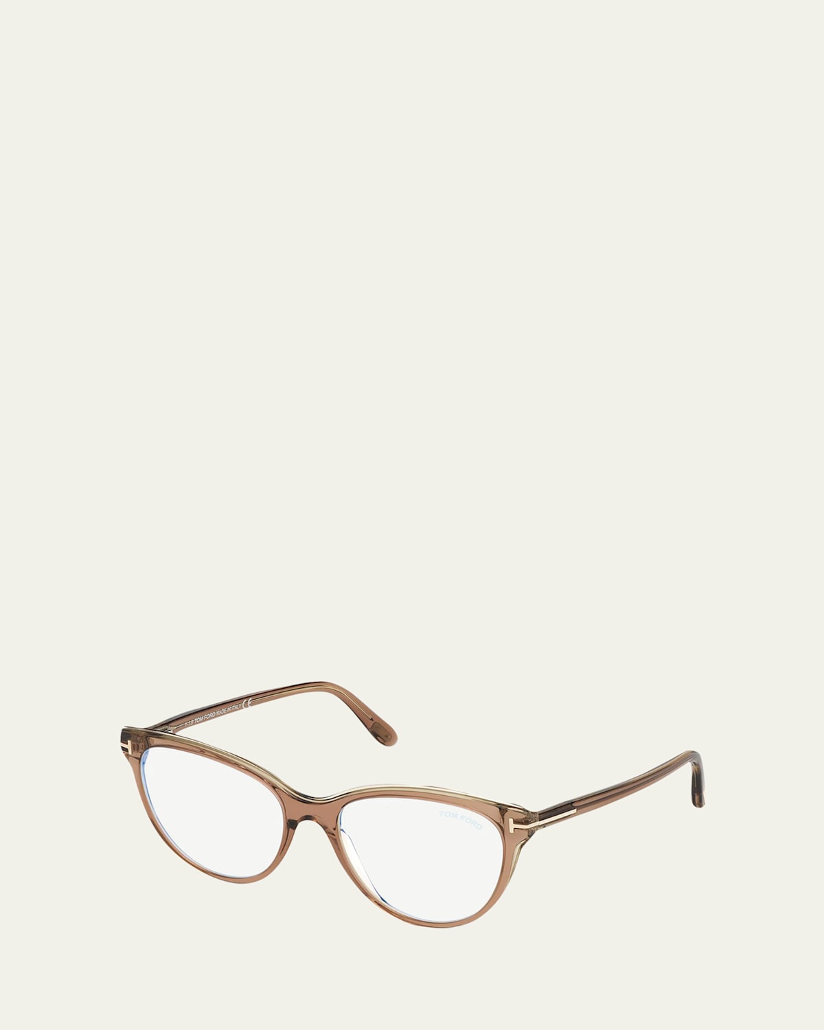 Tom Ford Cat-eye Acetate Optical Frames In Light Brown