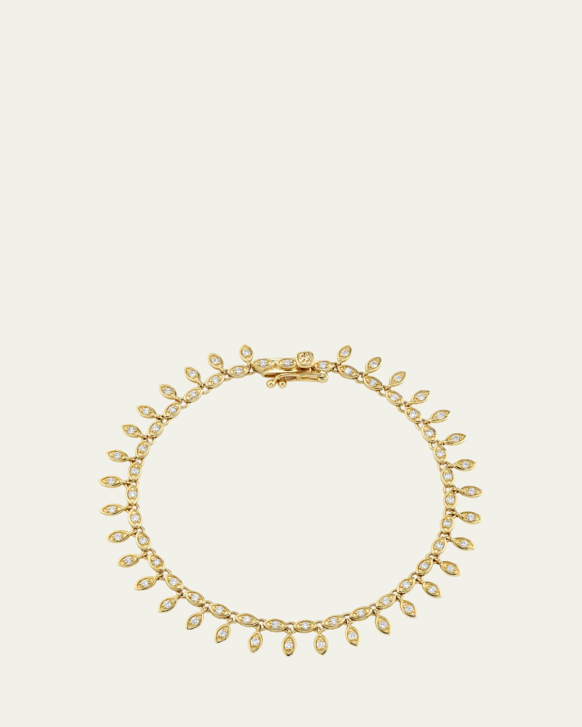 Sydney Evan 14K Yellow Gold Marquis Eye Eternity Fringe Bracelet with Diamonds