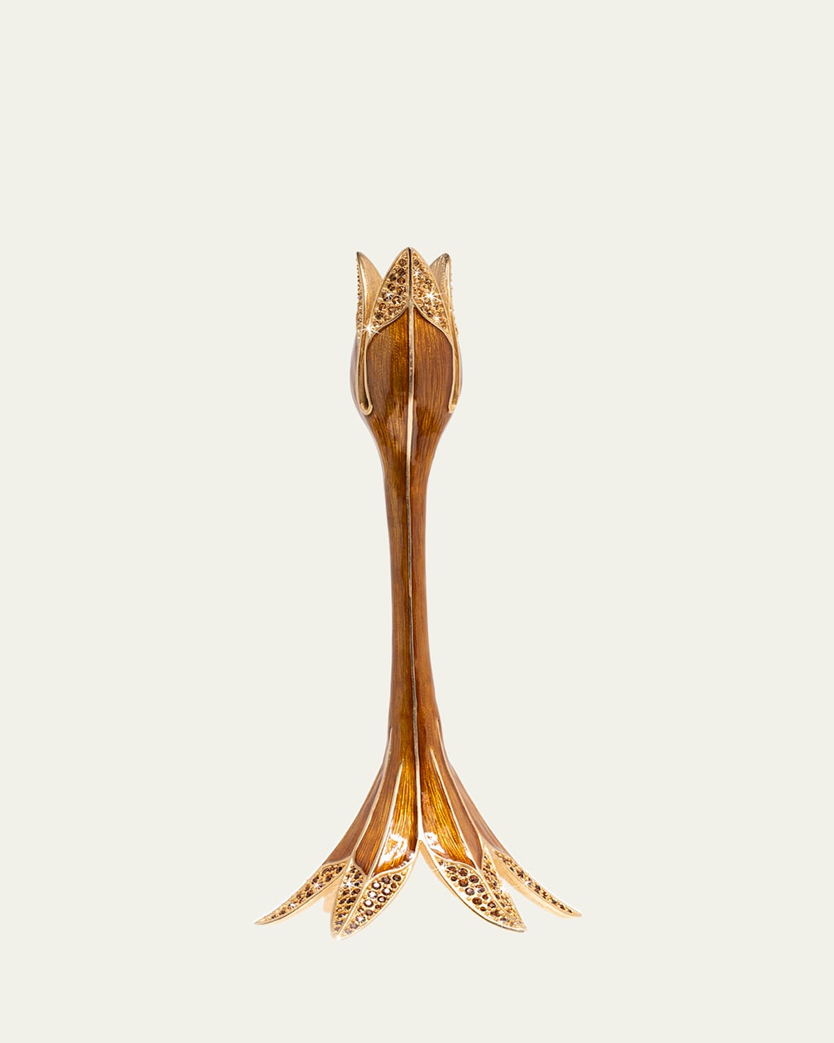 Jay Strongwater Tulip Medium Candlestick Holder In Gold