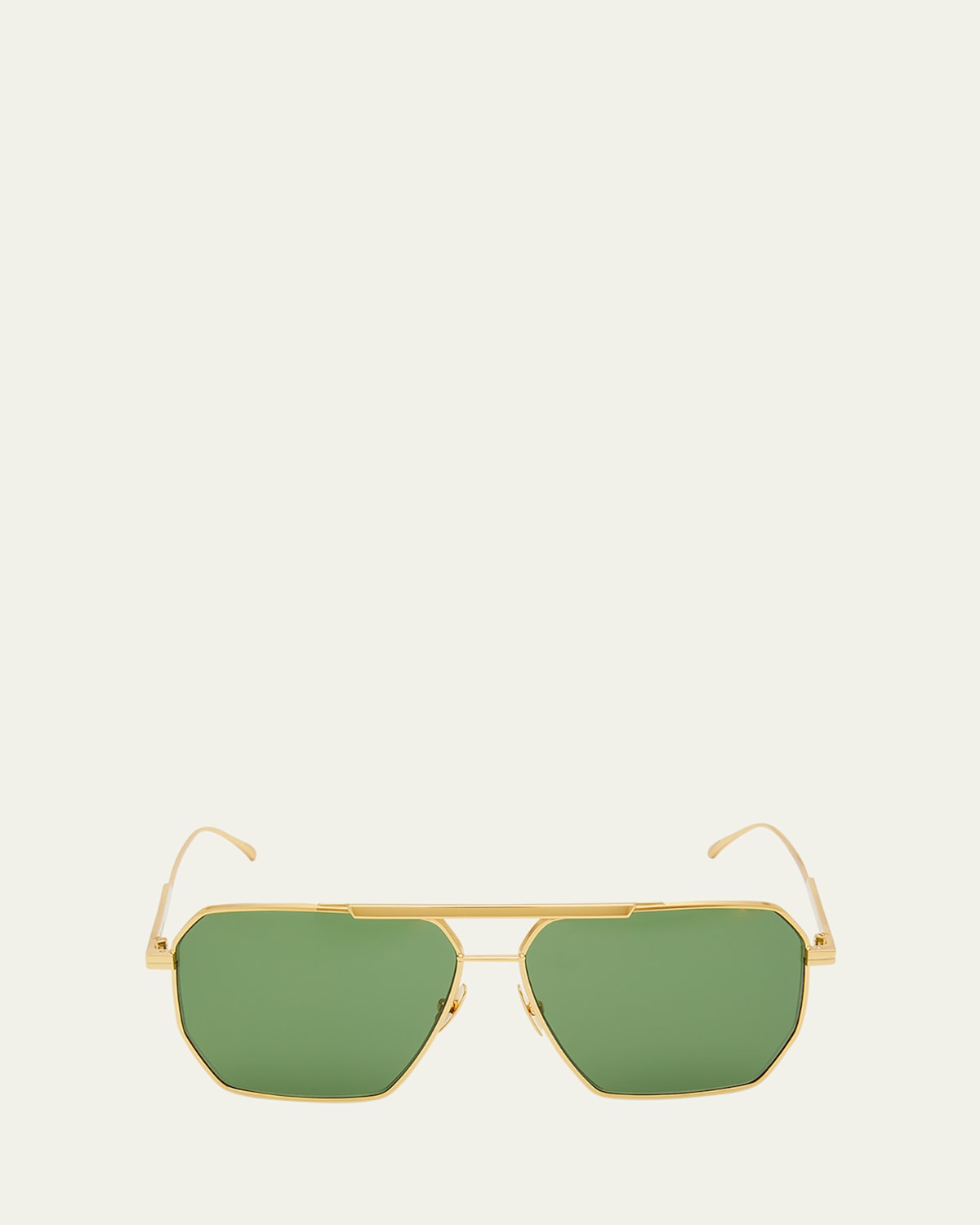 Bottega Veneta Metal Aviator Sunglasses In Gold