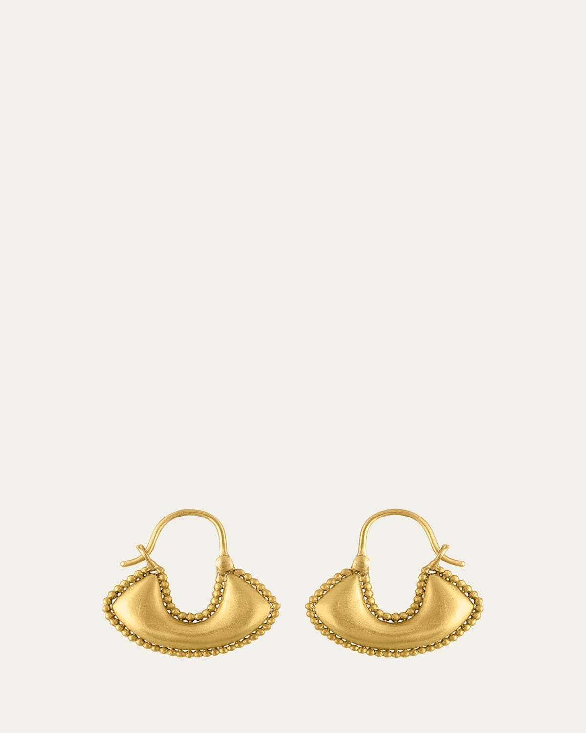 Small Granulated Boat Shaped Earrings