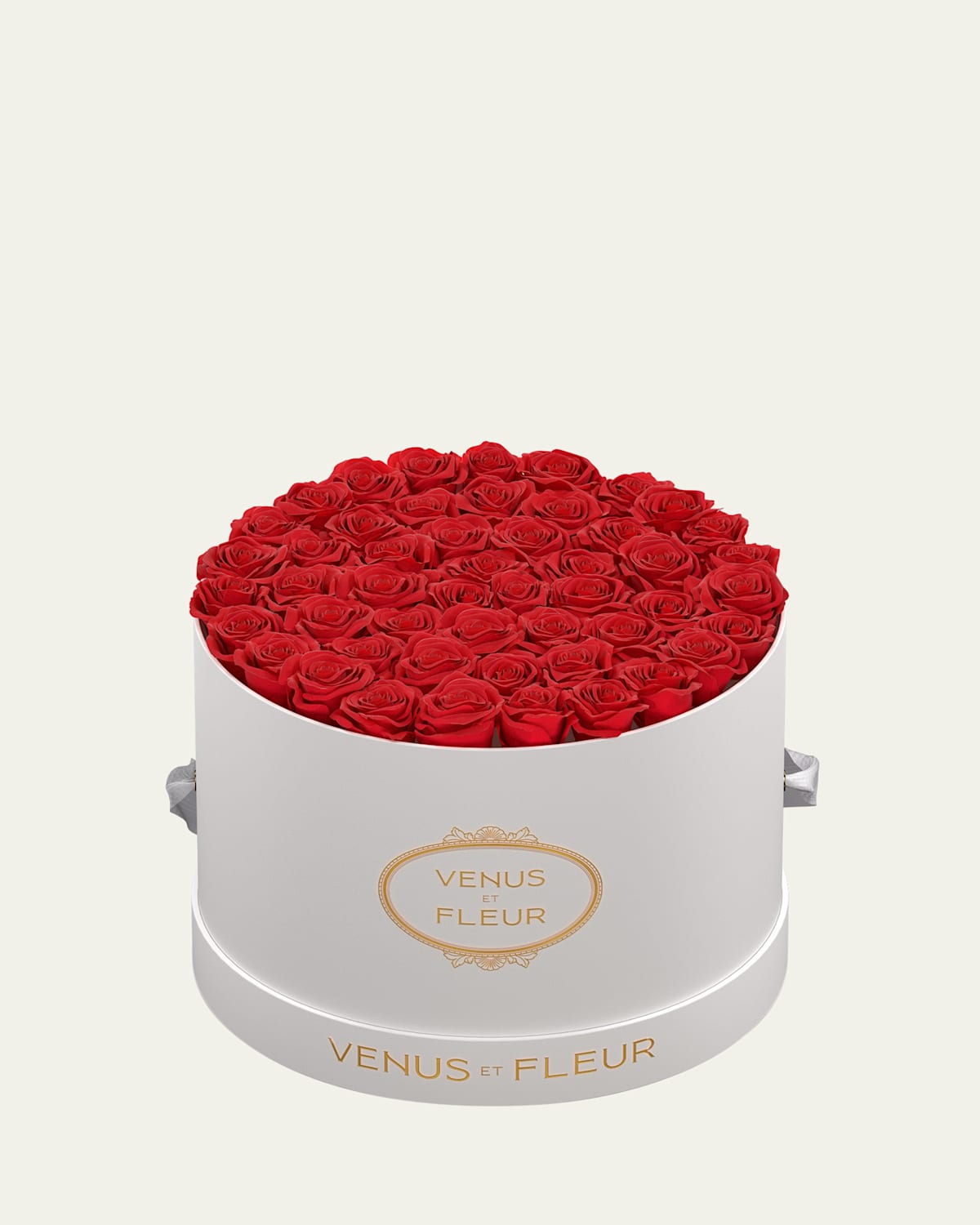 Venus Et Fleur Classic Large Round Rose Box In Red
