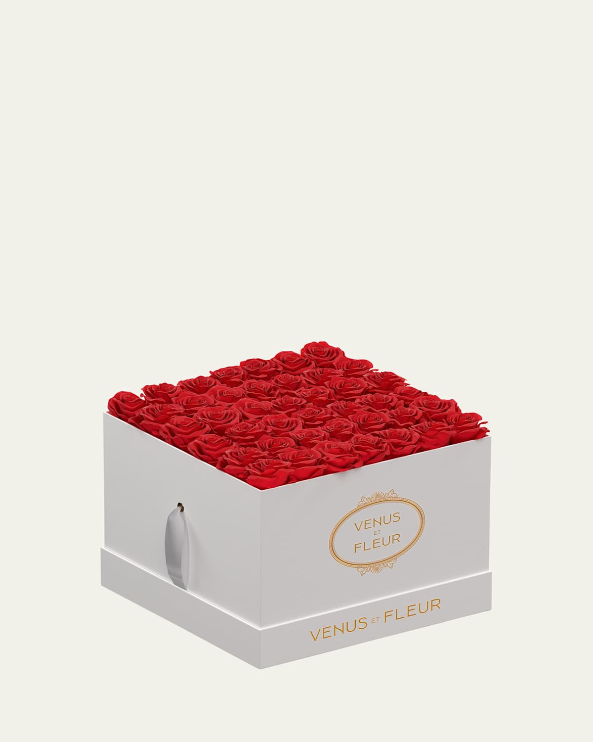 Venus Et Fleur Classic Large Square Rose Box In Red