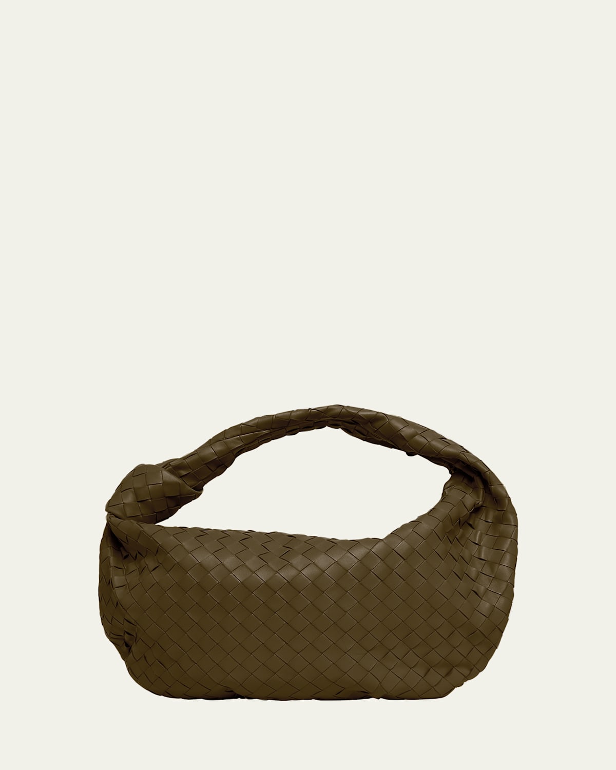 Bottega Veneta Brown Mini Jodie Bag In Kaki-gold