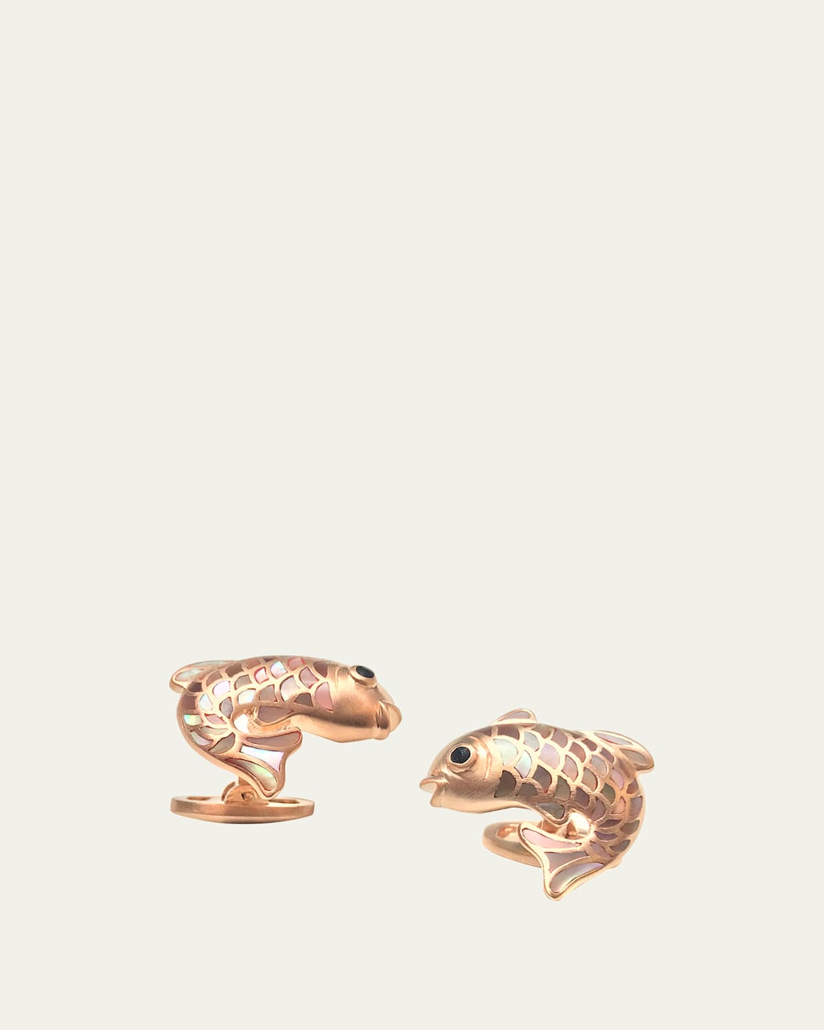 Jan Leslie Mother-of-Pearl Fish Cuff Links, Taupe | Thumbnail 4 Jan Leslie Mother-of-Pearl Fish Cuff Links, Taupe | Thumbnail 4