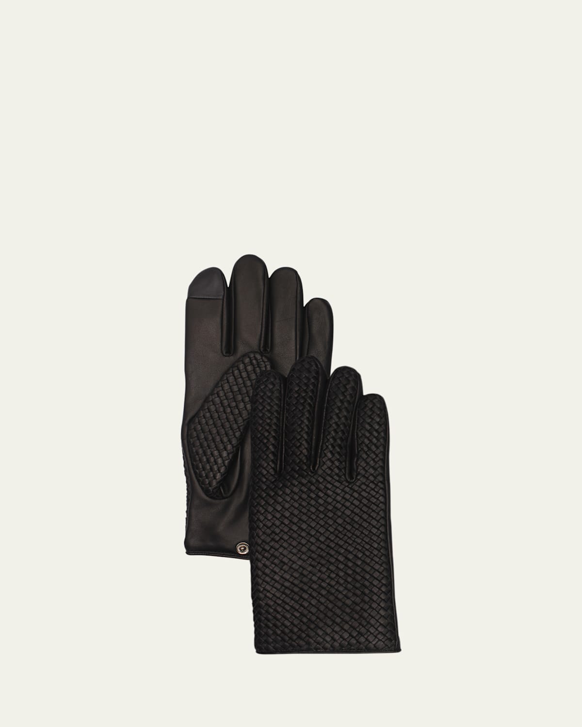 Agnelle Men's Woven Patina Leather Gloves