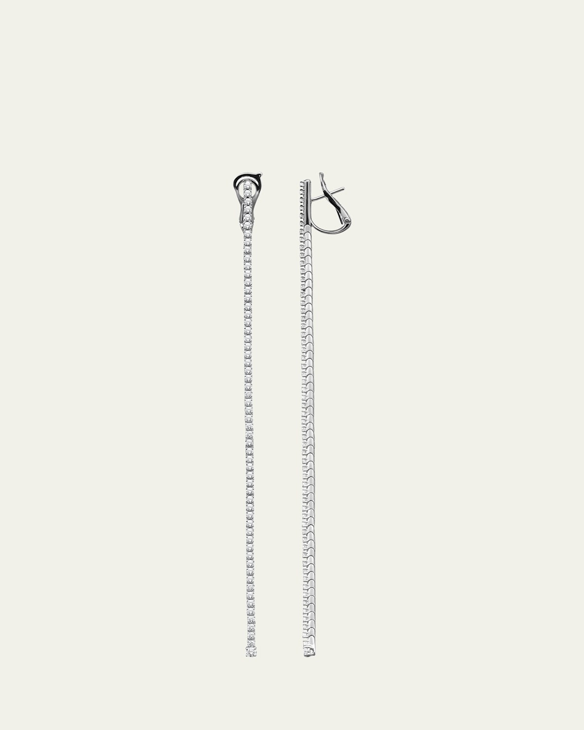 18K White Gold Thick Diamond Tennis Earrings