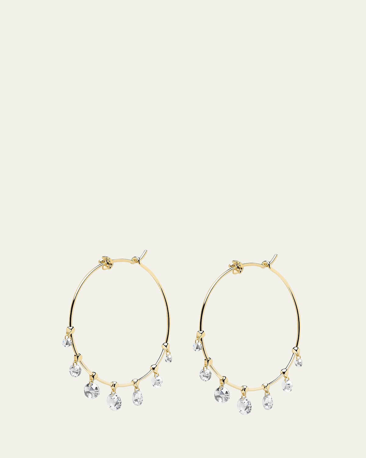 Paul Morelli Wind Chimes Hoop Earrings in 18K Gold & White Diamonds