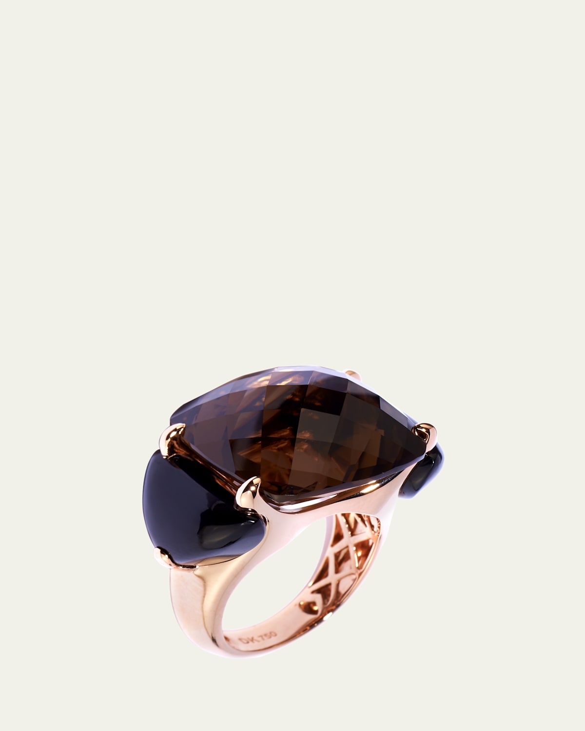 Stella Ring In Rose Gold W Smoky Quartz
