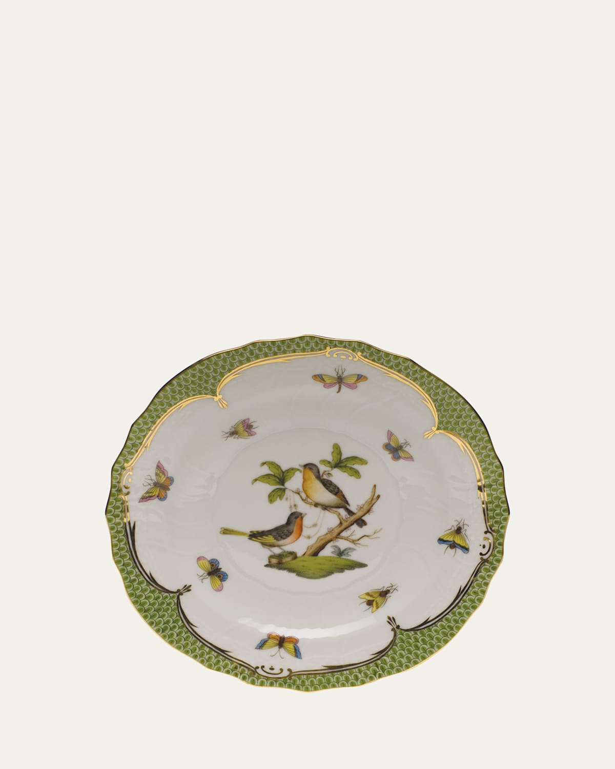 Herend Rothschild Bird Green Motif 08 Salad Plate