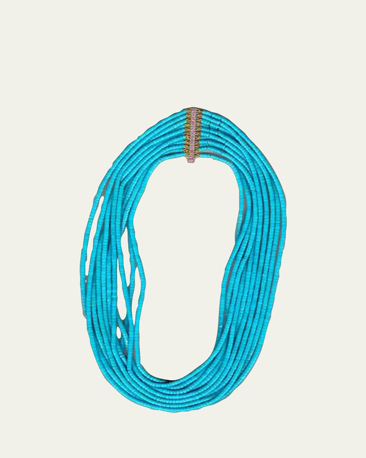 11 Strand Sleeping Beauty Turquoise Heishi Torsade Necklace