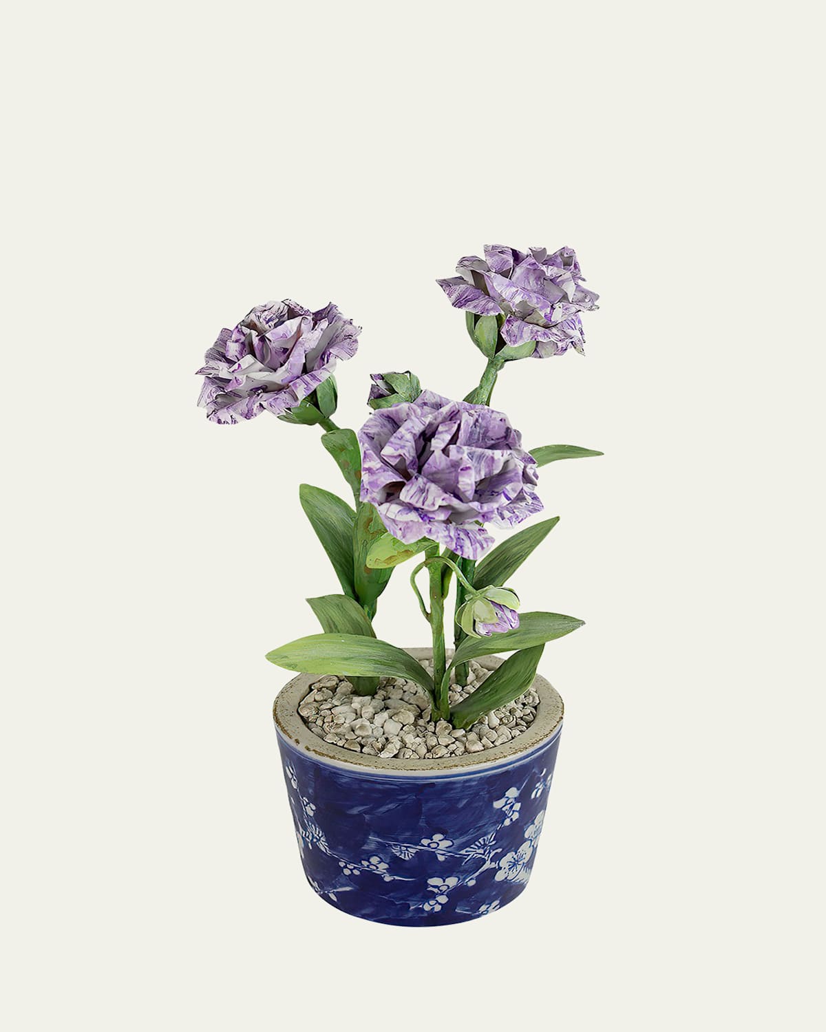 Tommy Mitchell Carnation January Birth Flower In Ceramic Pot In Deep Lavender