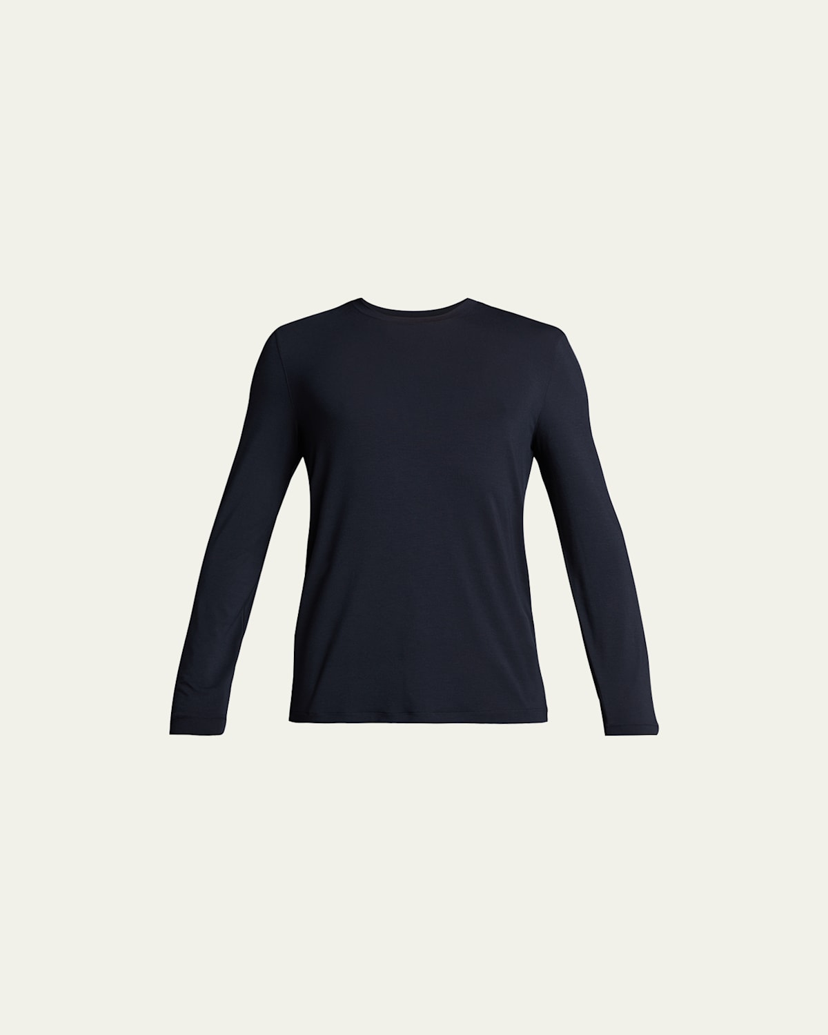 Giorgio Armani Men's Navy Stretch Viscose Long-sleeve Crew T-shirt In Blue