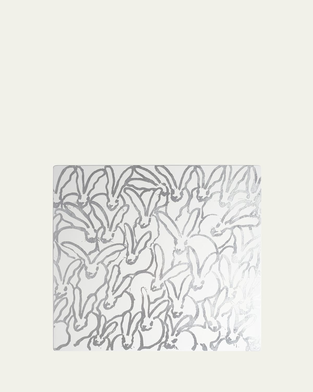 Hunt Slonem Rabbit Run Silver Leaf and Lacquer Placemat | Thumbnail 3