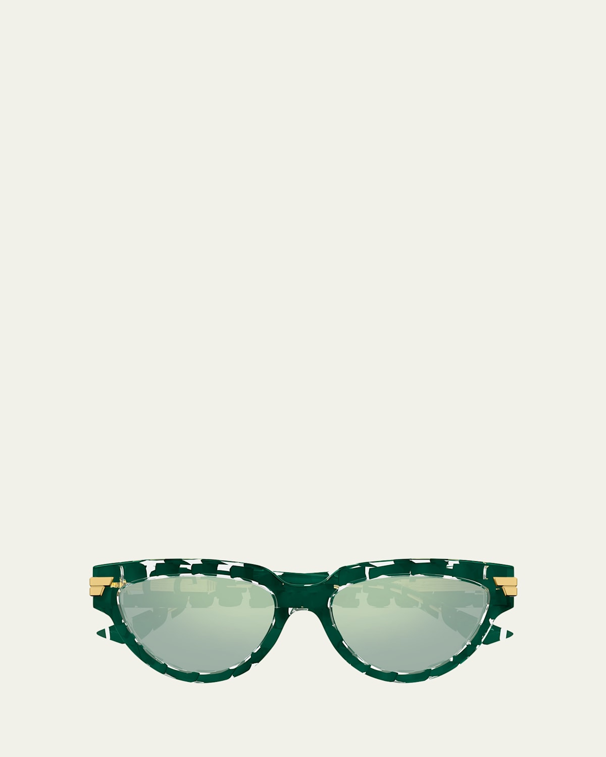 Bottega Veneta Bv1035s-008 Green-green-green In Solid Dark Green Crystal