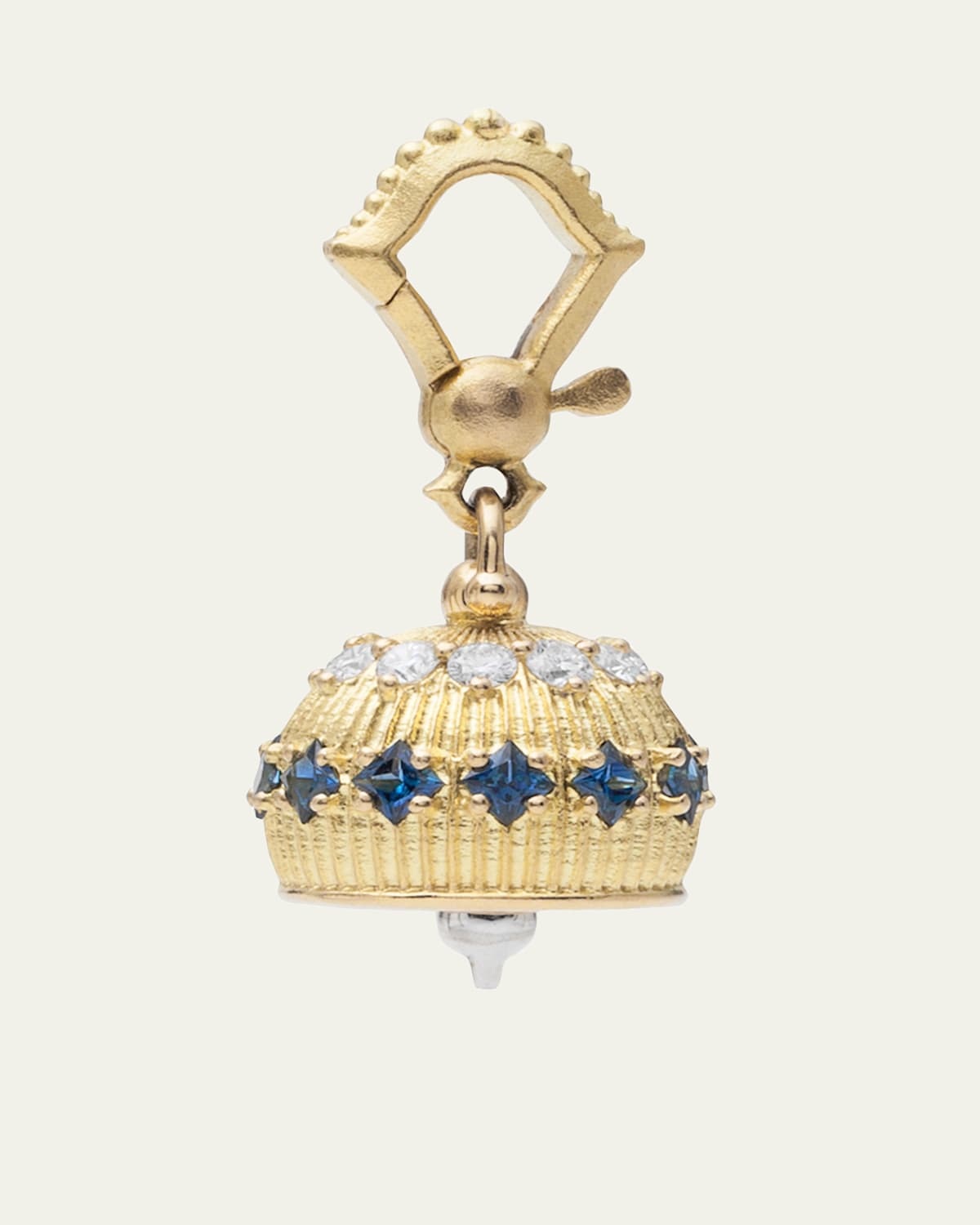 18k Sapphire and Diamond #2 Meditation Bell Pendant