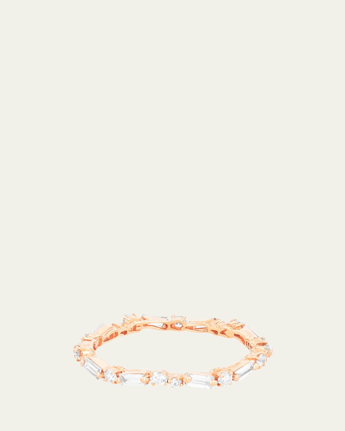 Suzanne Kalan 18K Rose Gold Fireworks Thin Mix Eternity Band Ring