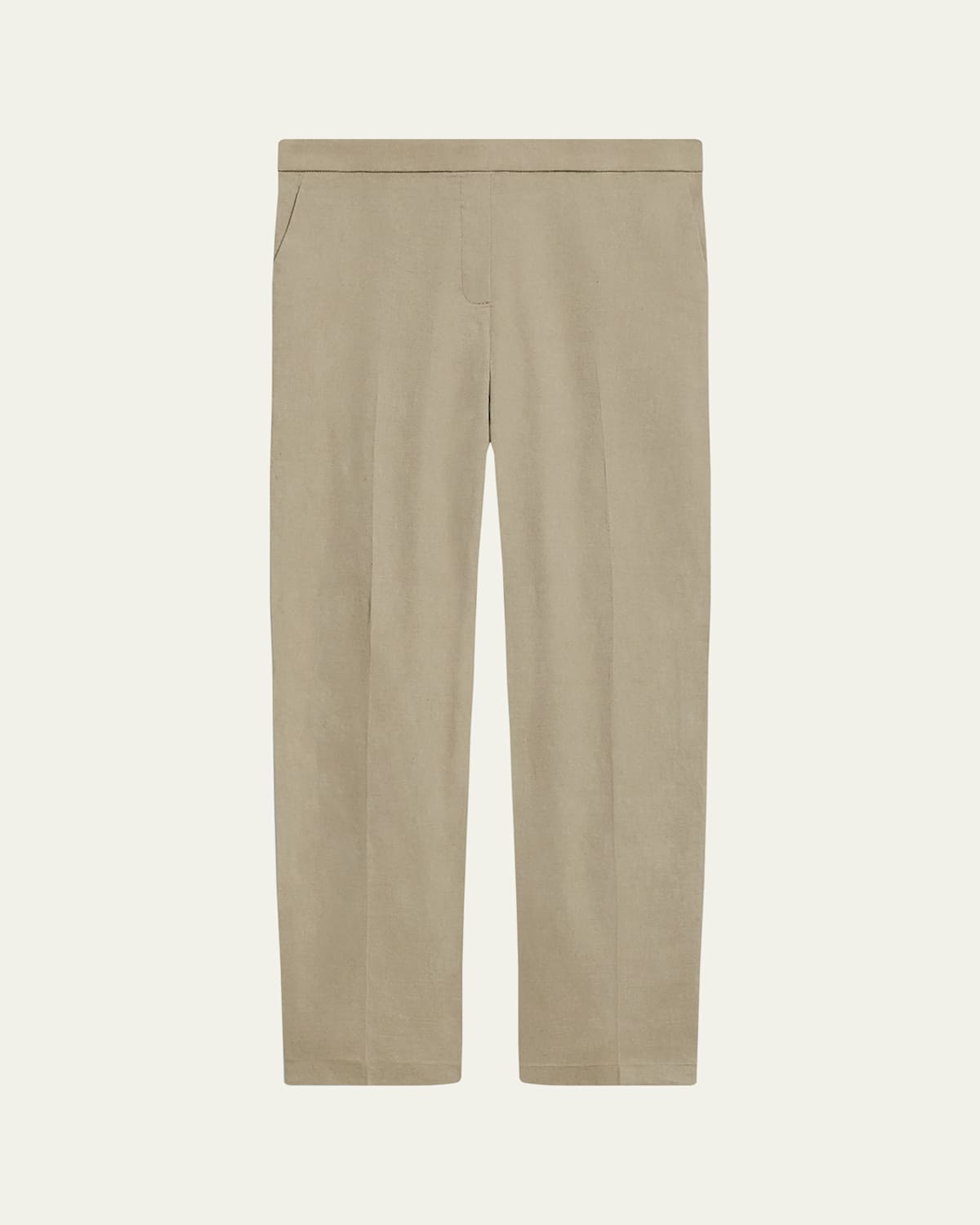 Treeca Good Linen Cropped Pull-On Ankle Pants