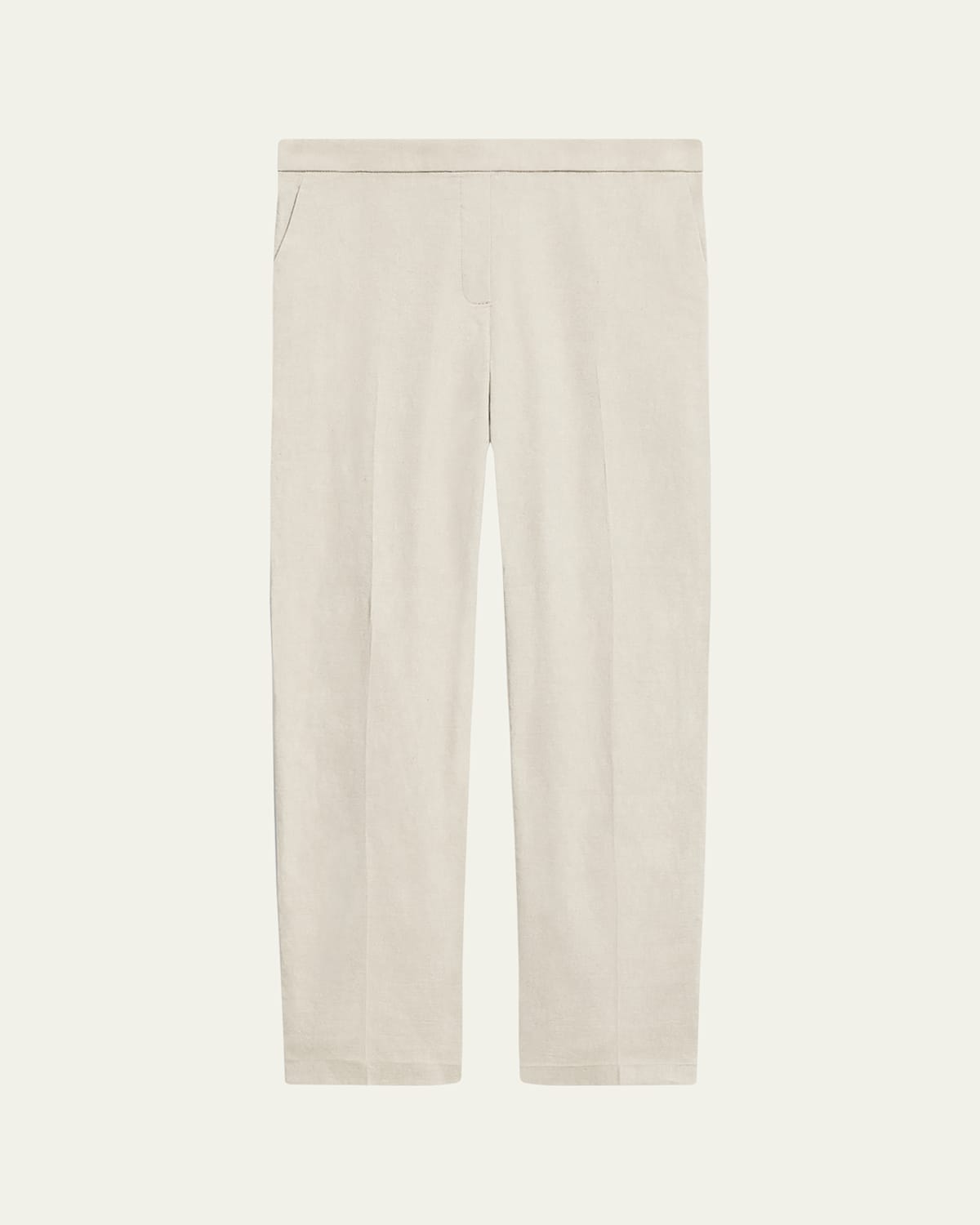 Treeca Good Linen Cropped Pull-On Ankle Pants