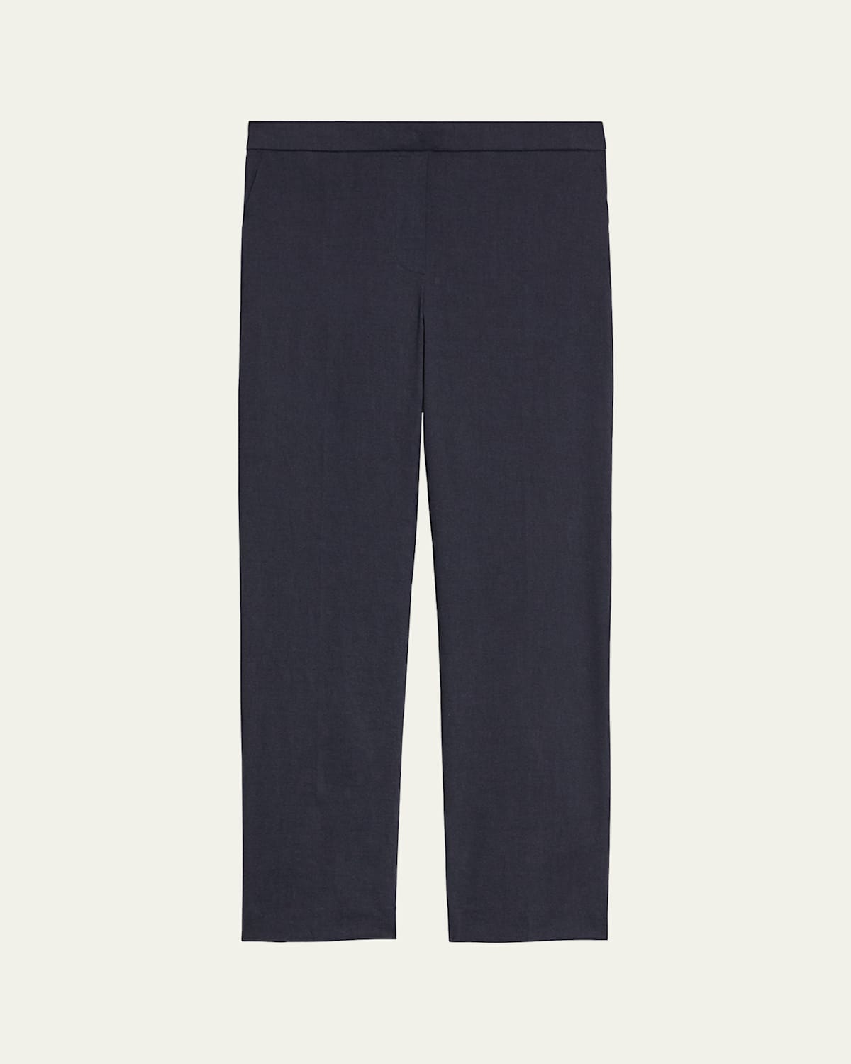 Theory Treeca Good Linen Cropped Pull-on Ankle Pants
