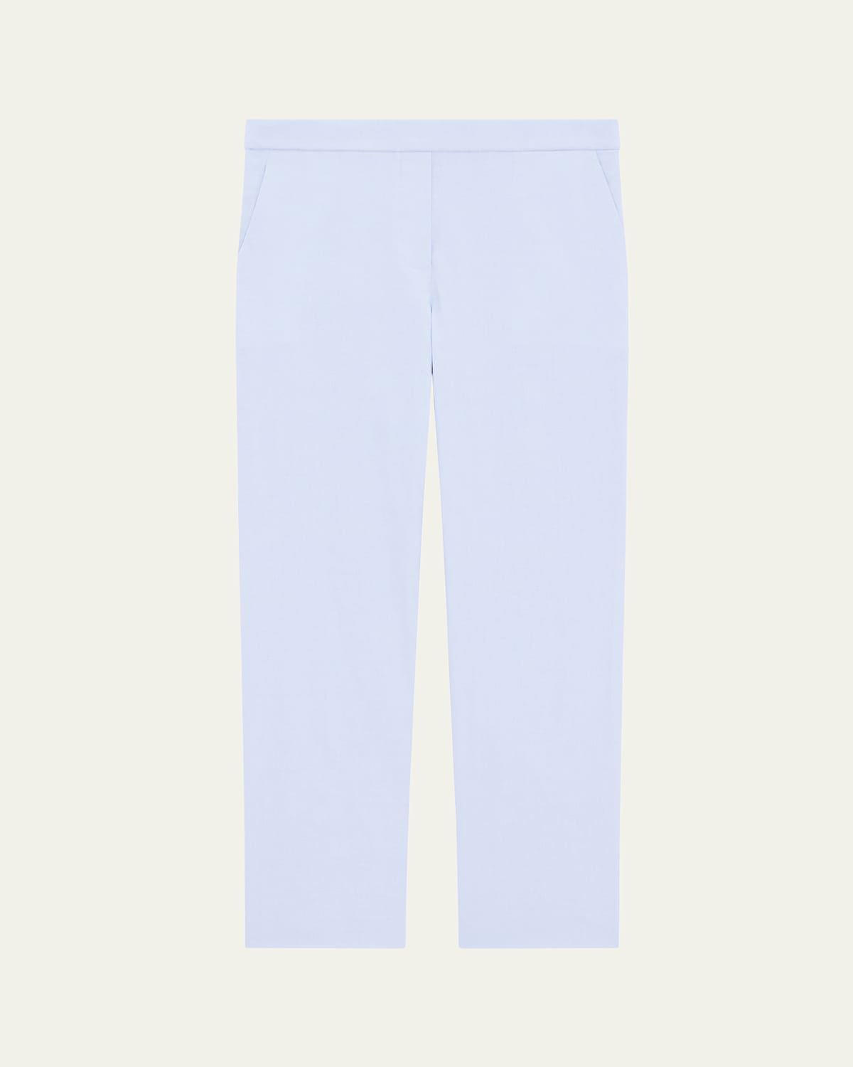 Theory Treeca Good Linen Cropped Pull-on Ankle Pants In Pearl Blue