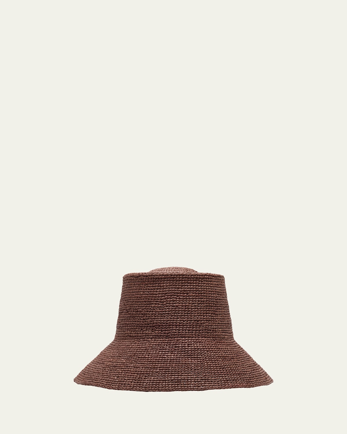 Janessa Leone Felix Large Brim Straw Hat In Dark Earth