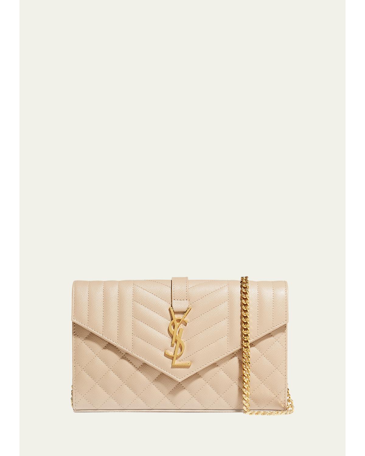 Envelope Triquilt YSL Crossbody in Grained Leather