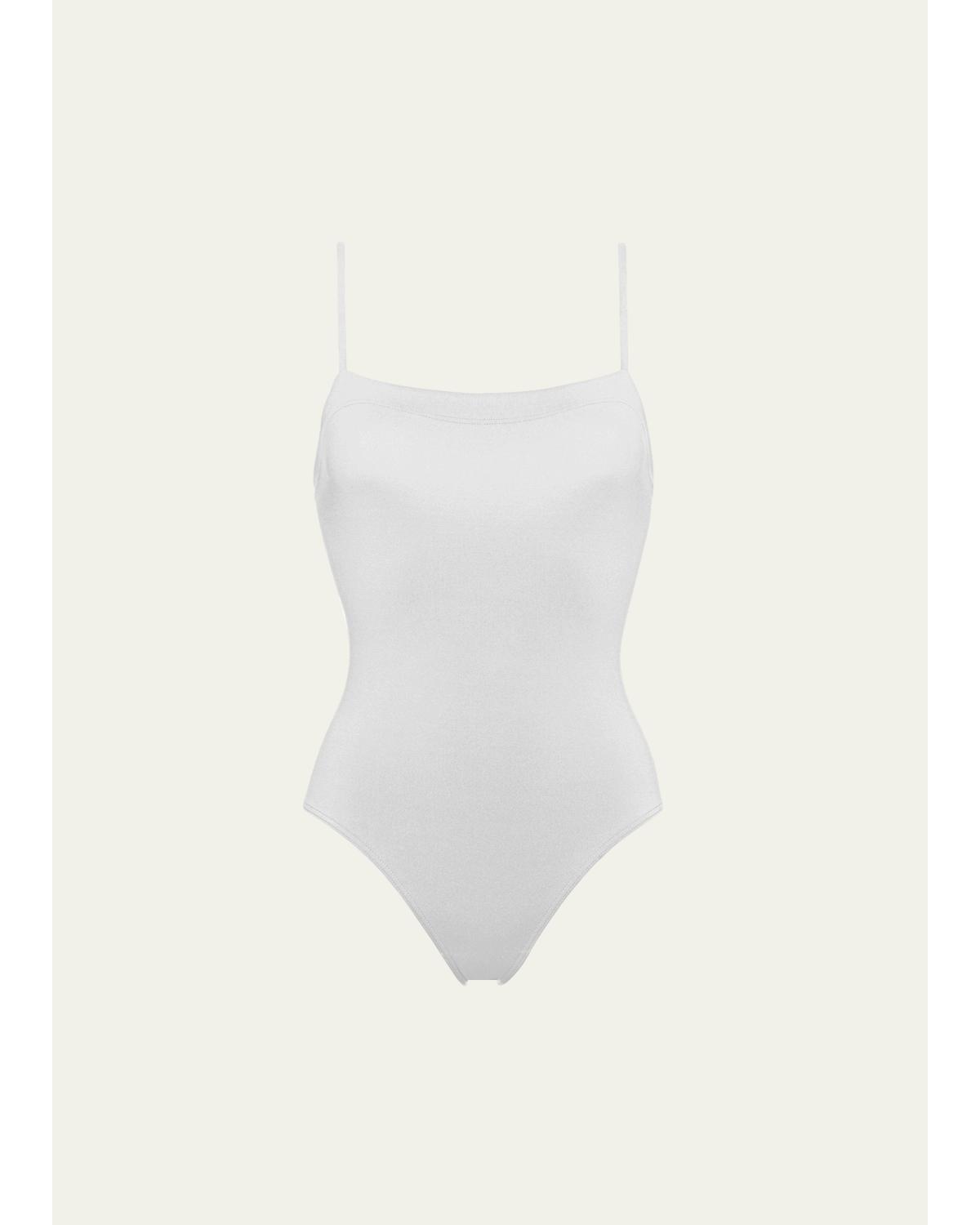 Aquarelle One-Piece Swimsuit with Thin Straps
