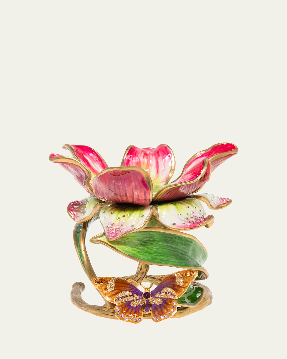 Jay Strongwater Floral 7" Pillar Candle Holder | Thumbnail 3 Jay Strongwater Floral 7" Pillar Candle Holder | Thumbnail 3