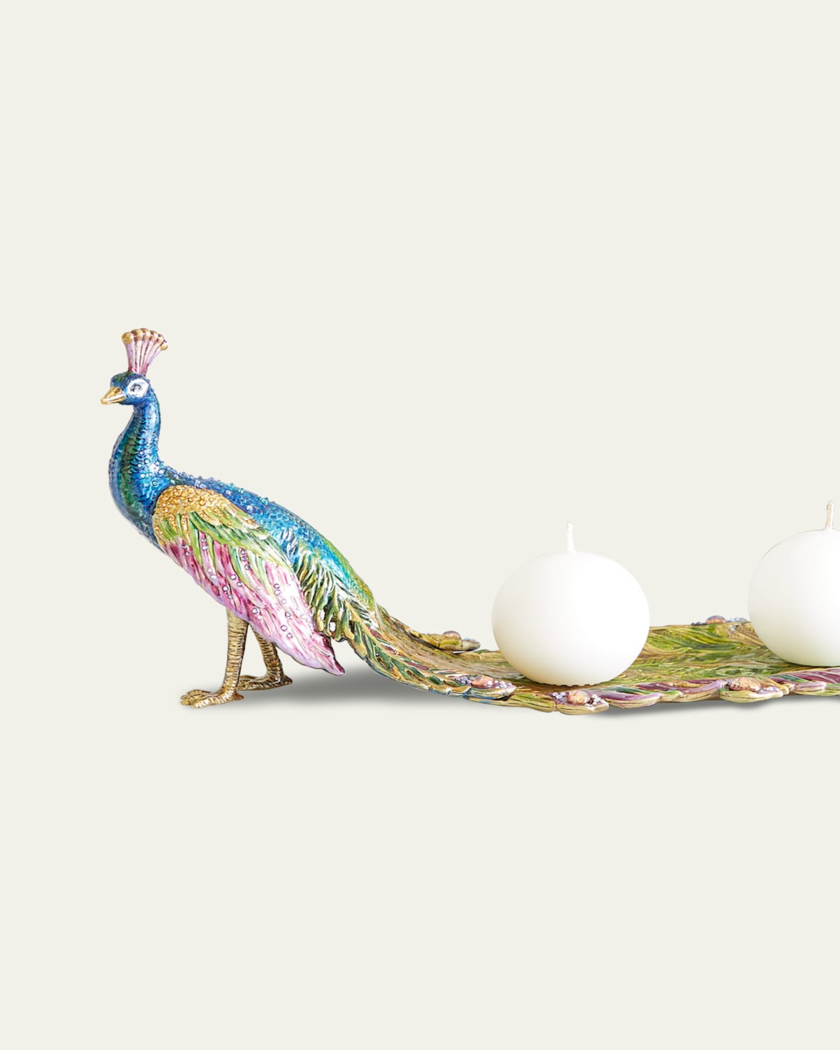 Jay Strongwater Peacock Tray In Multi